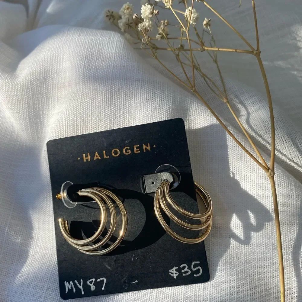 Halogen gold hoops 